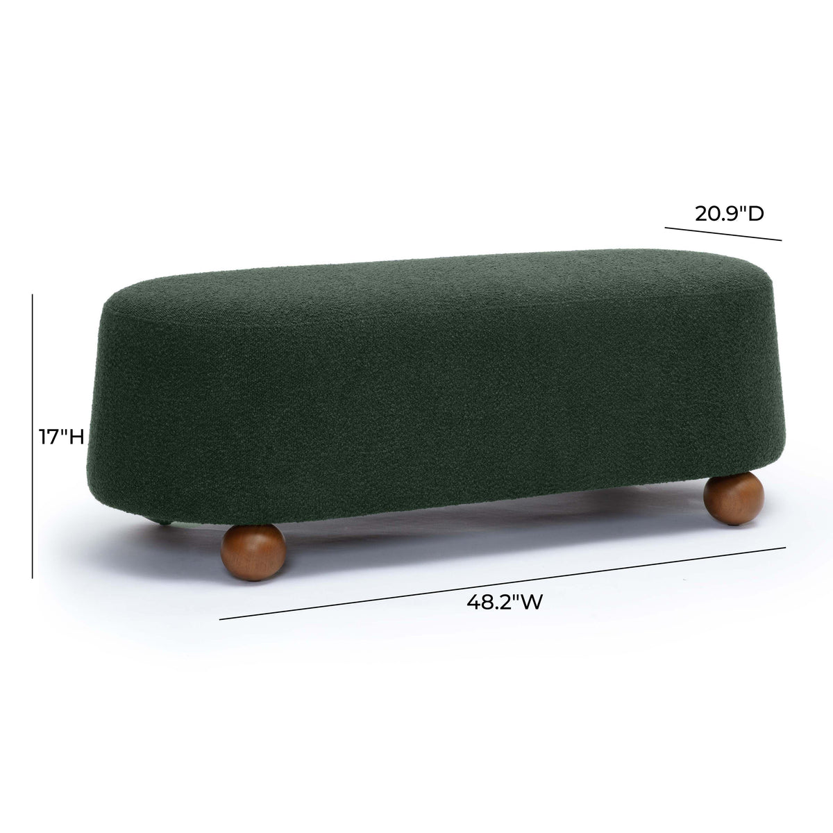 Jaine Forest Green Performance Boucle Large Ottoman by TOV Furniture – photo 6 of 7