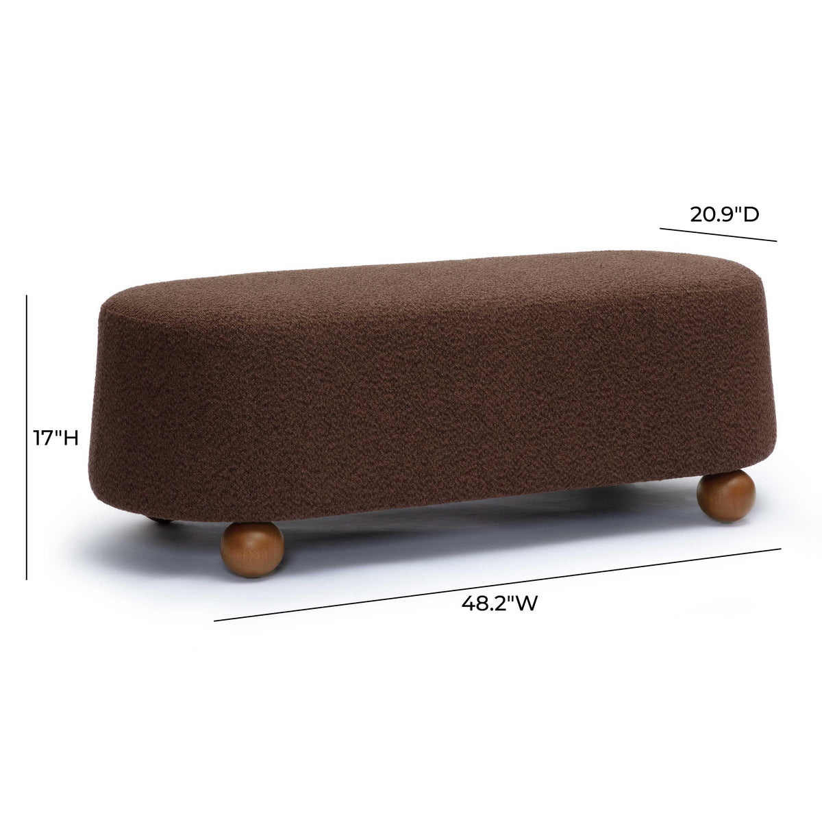 Jaine Brown Performance Boucle Large Ottoman by TOV Furniture – photo 6 of 7