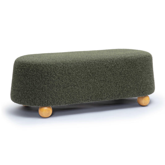 Jaine 48" Contract-Grade Faux Mohair Large Ottoman Forest Green by Tov Furniture