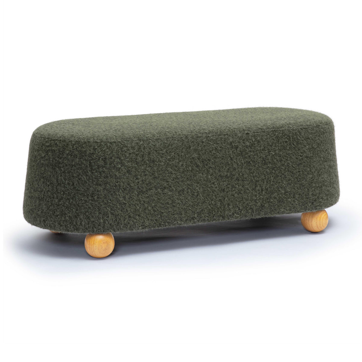 Jaine Forest Green Contract-Grade Faux Mohair Large Ottoman by TOV Furniture – photo 1 of 7