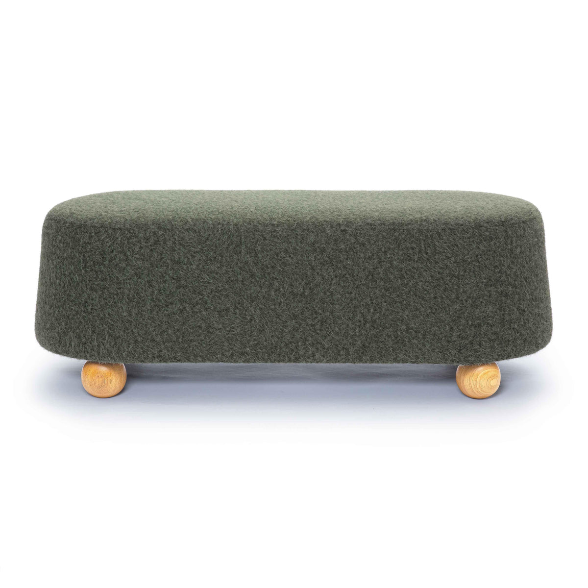 Jaine Forest Green Contract-Grade Faux Mohair Large Ottoman by TOV Furniture – photo 3 of 7