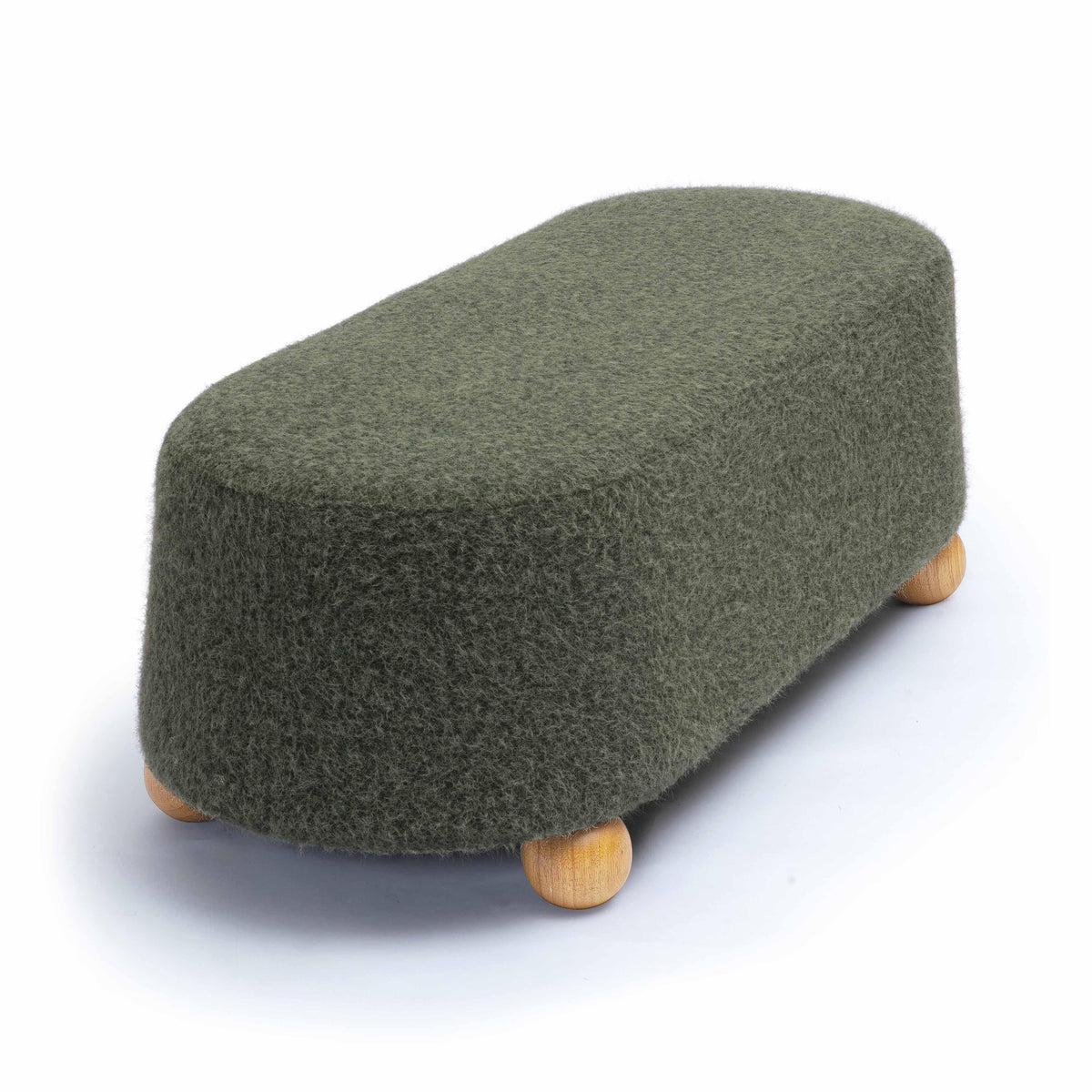 Jaine Forest Green Contract-Grade Faux Mohair Large Ottoman by TOV Furniture – photo 4 of 7