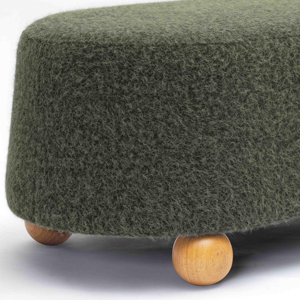 Jaine Forest Green Contract-Grade Faux Mohair Large Ottoman by TOV Furniture – photo 5 of 7