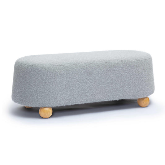 Jaine 48" Contract-Grade Faux Mohair Large Ottoman Grey by Tov Furniture