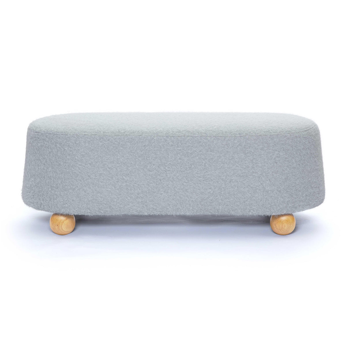 Jaine Stone Grey Contract-Grade Faux Mohair Large Ottoman by TOV Furniture – photo 3 of 7