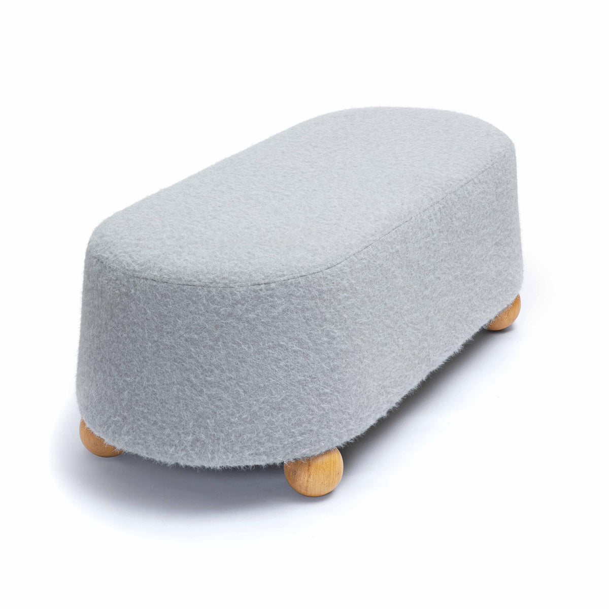 Jaine Stone Grey Contract-Grade Faux Mohair Large Ottoman by TOV Furniture – photo 4 of 7
