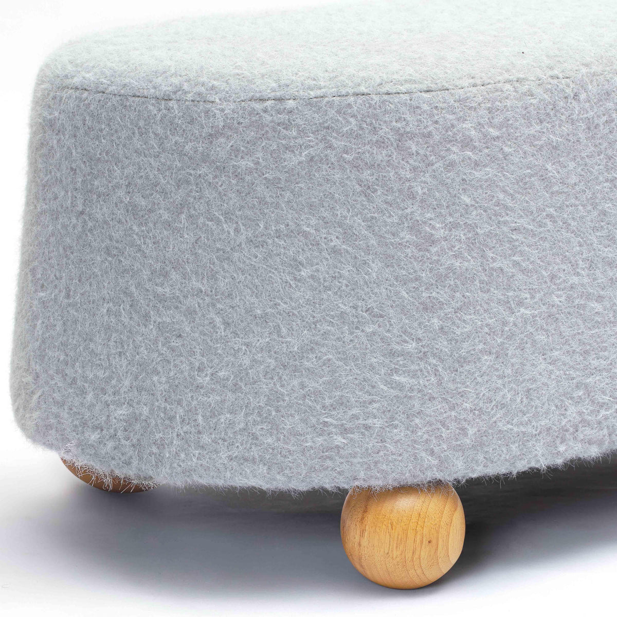 Jaine Stone Grey Contract-Grade Faux Mohair Large Ottoman by TOV Furniture – photo 5 of 7
