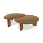 Oani 36 Walnut And Glass Round Coffee Table by TOV Oc69238