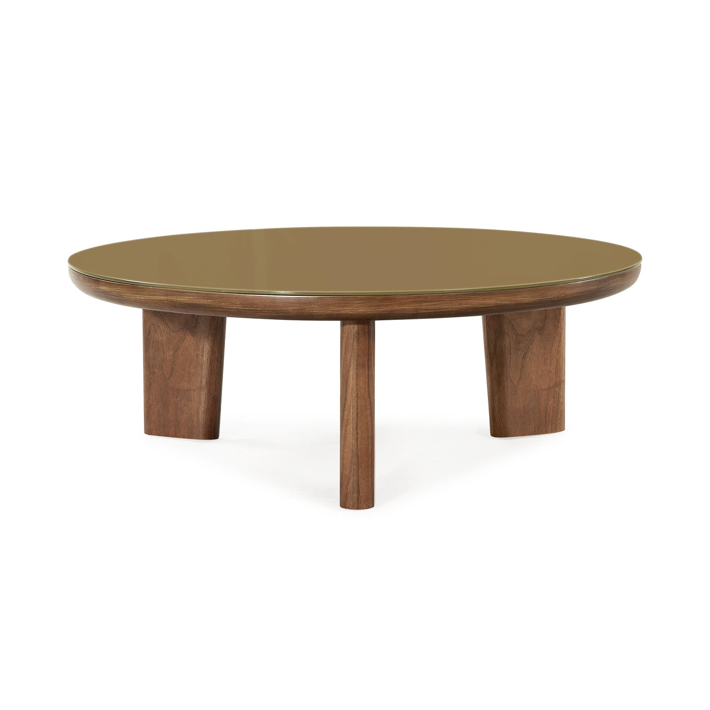 Oani 36 Walnut And Glass Round Coffee Table by TOV Oc69238