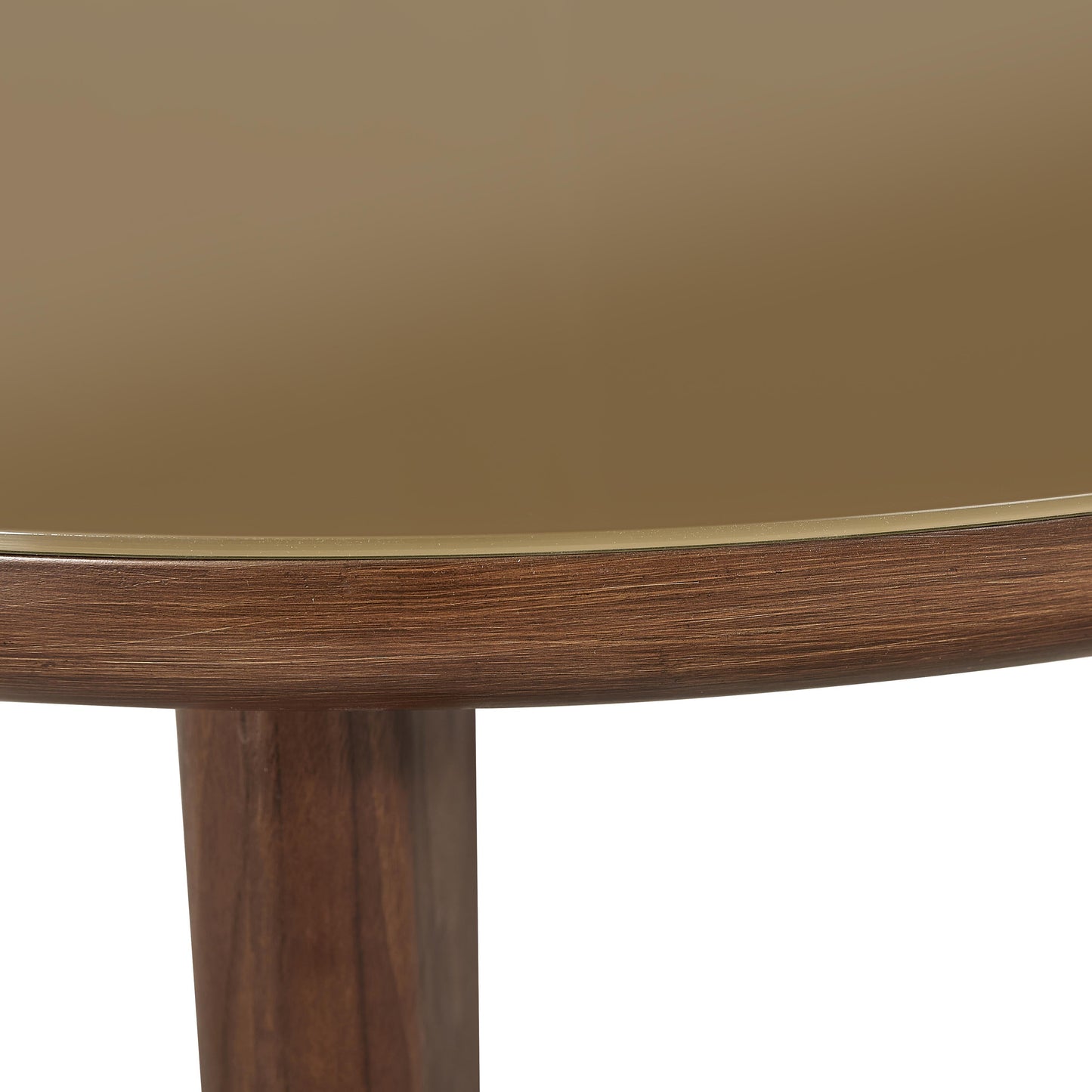 Oani 36 Walnut And Glass Round Coffee Table by TOV Oc69238