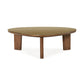 Oani 46 Walnut And Glass Triangular Coffee Table by TOV Oc69239