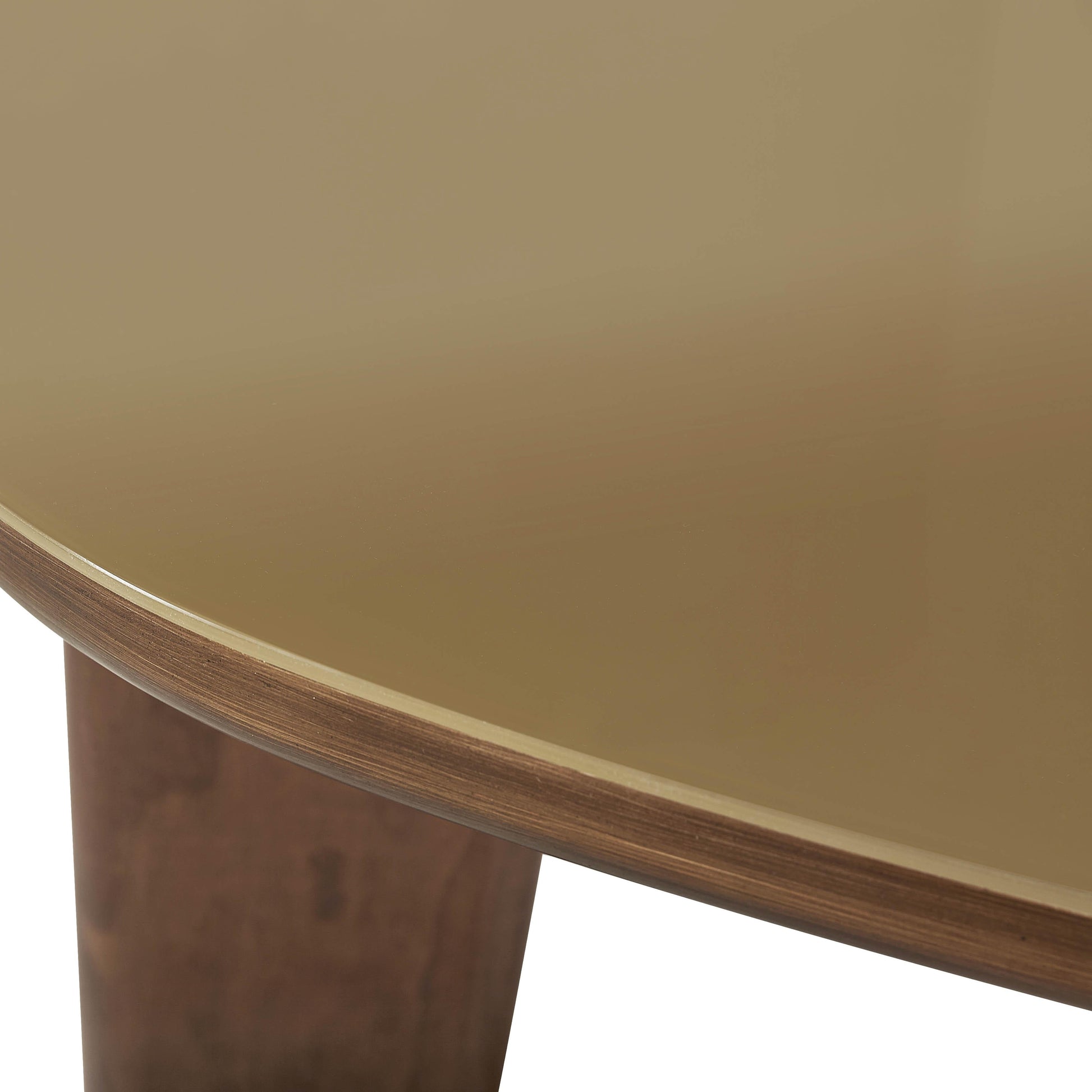 Oani 46 Walnut And Glass Triangular Coffee Table by TOV Oc69239