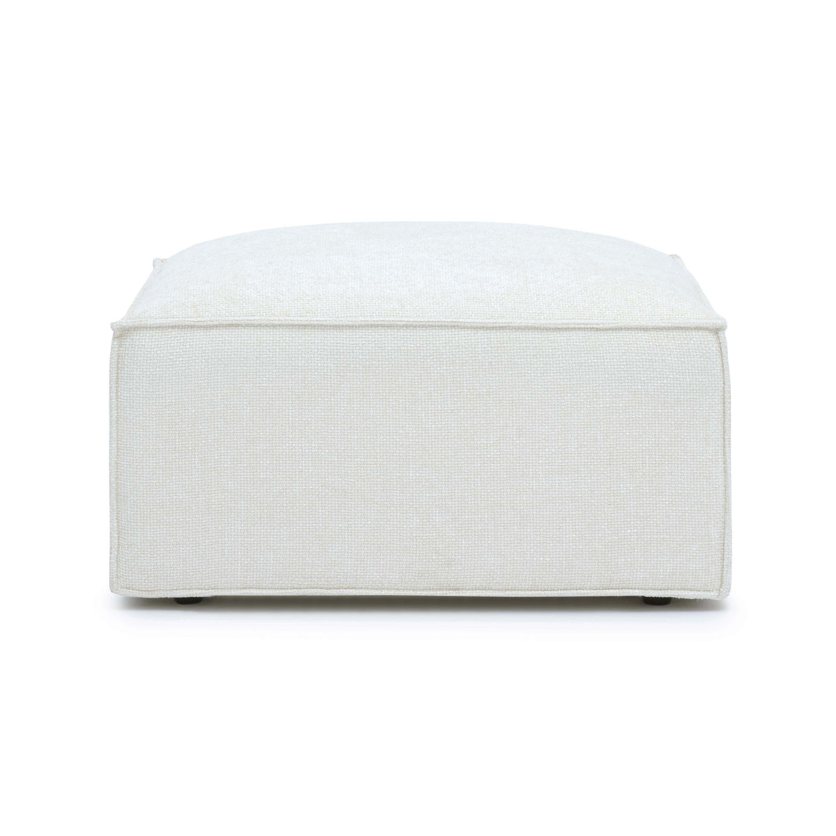 Mindy Cream Performance Chenille Basketweave Ottoman by TOV Furniture – photo 1 of 6