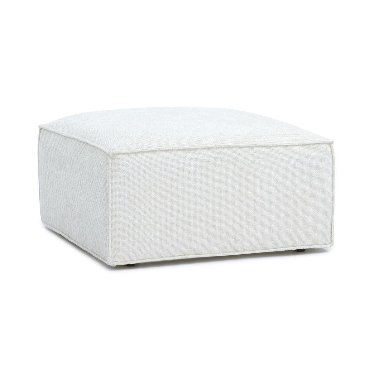 Mindy Cream Performance Chenille Basketweave Ottoman by TOV Furniture – photo 3 of 6