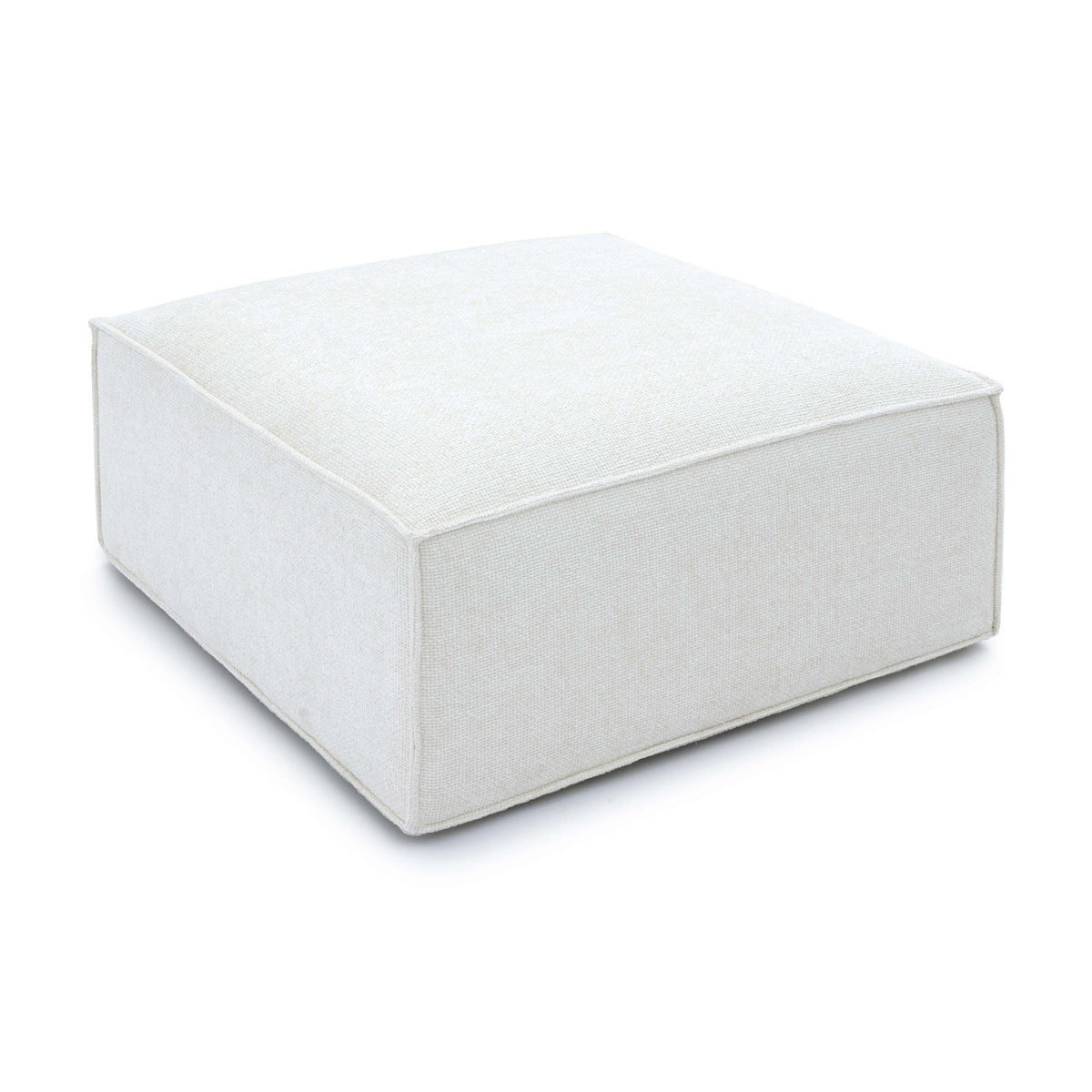 Mindy Cream Performance Chenille Basketweave Ottoman by TOV Furniture – photo 4 of 6