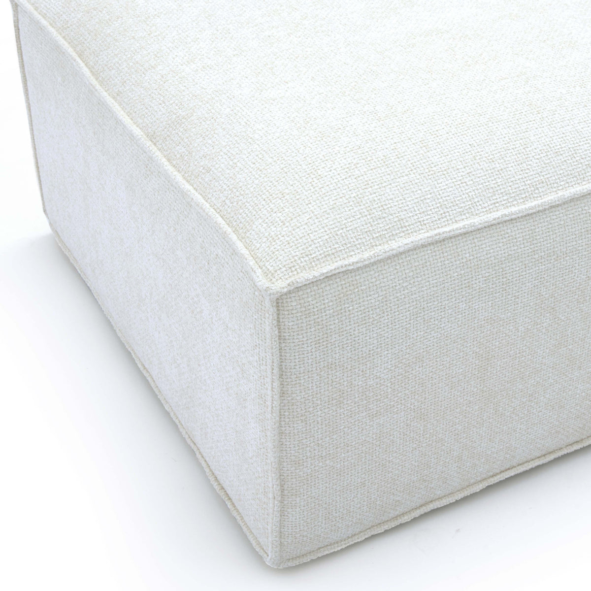 Mindy Cream Performance Chenille Basketweave Ottoman by TOV Furniture – photo 5 of 6