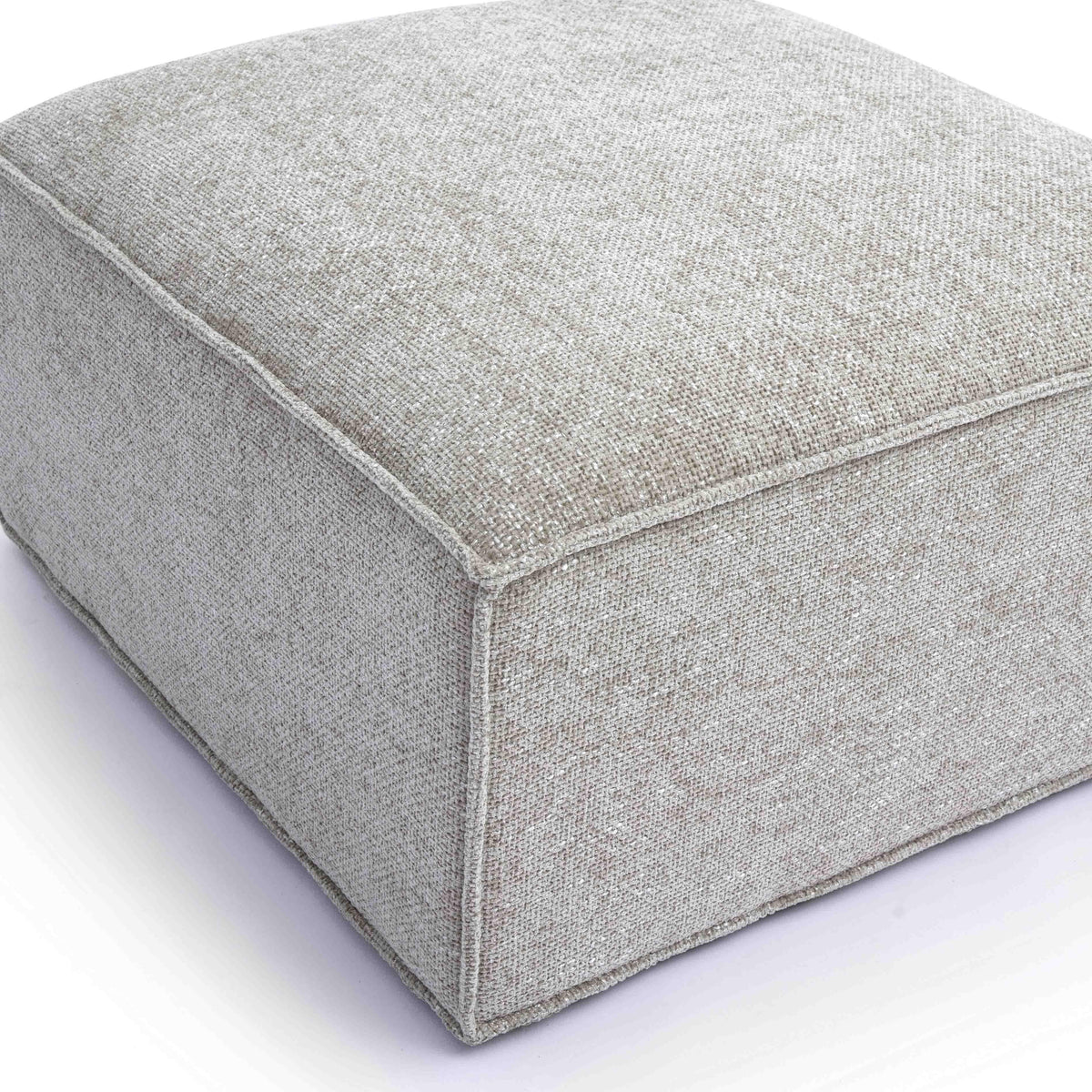 Mindy Taupe Performance Chenille Basketweave Ottoman by TOV Furniture – photo 5 of 6