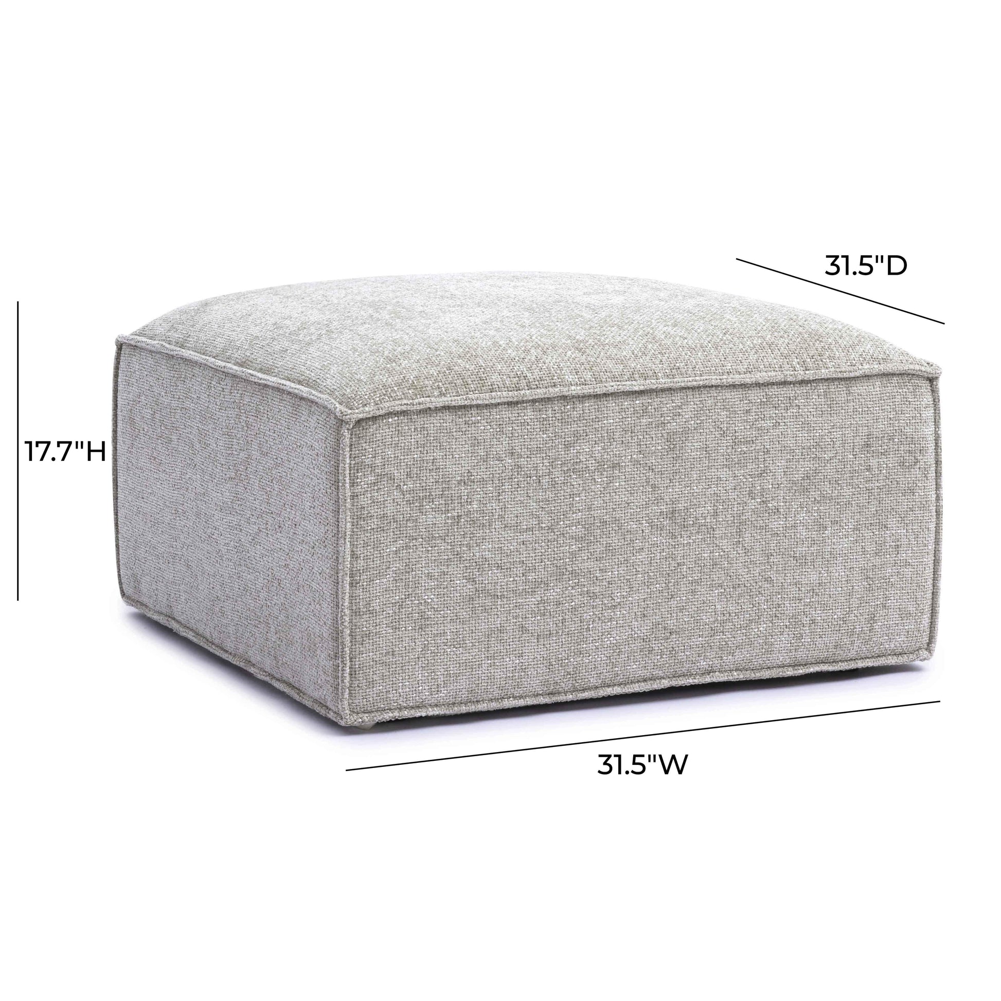 Mindy Chenille Basketweave Ottoman by TOV Oc69318