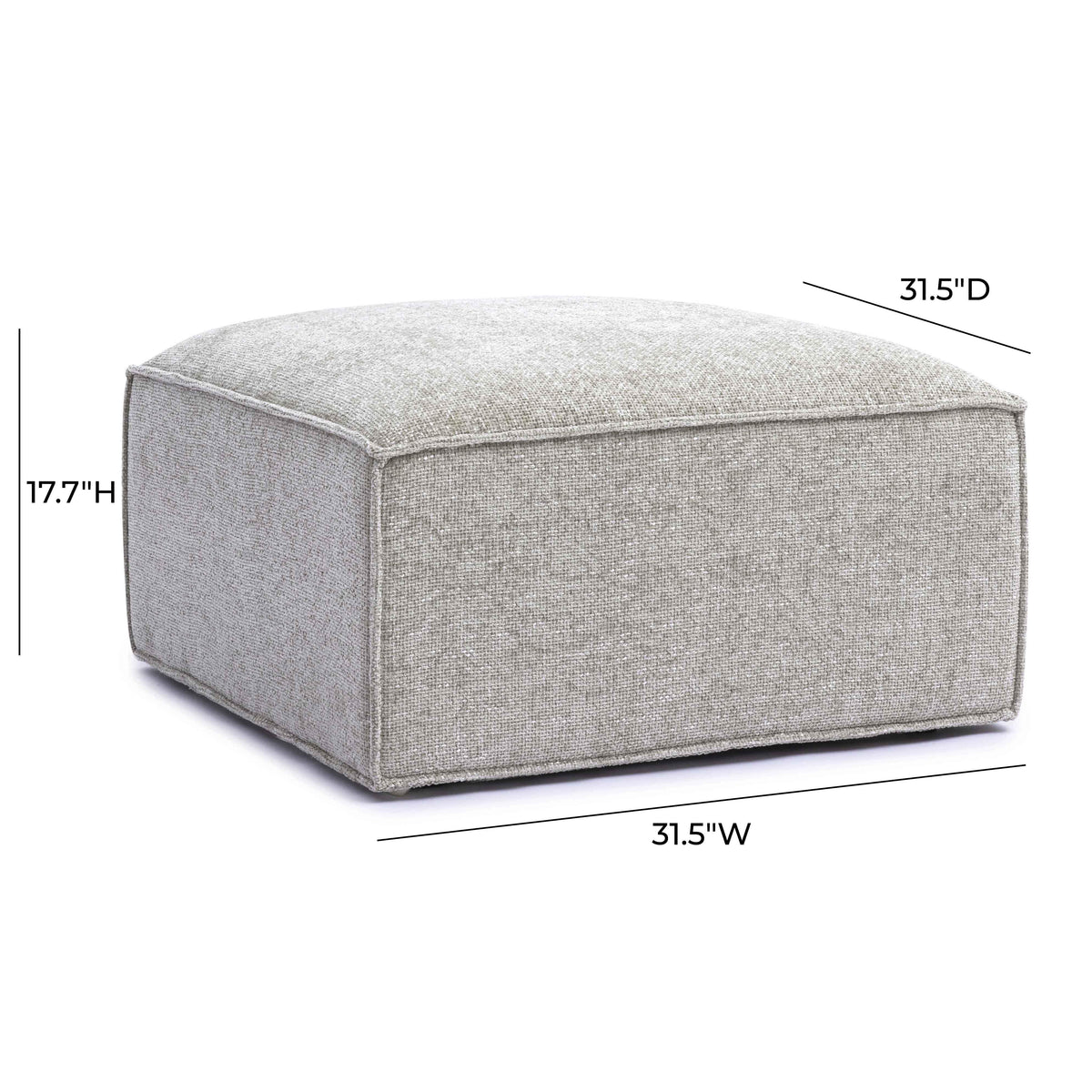Mindy Taupe Performance Chenille Basketweave Ottoman by TOV Furniture – photo 6 of 6