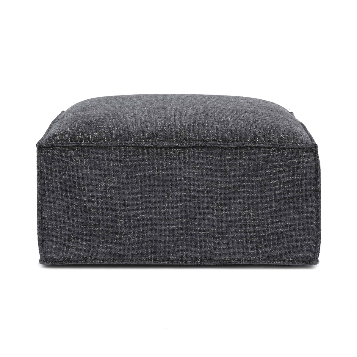 Mindy Charcoal Performance Chenille Basketweave Ottoman by TOV Furniture – photo 1 of 6