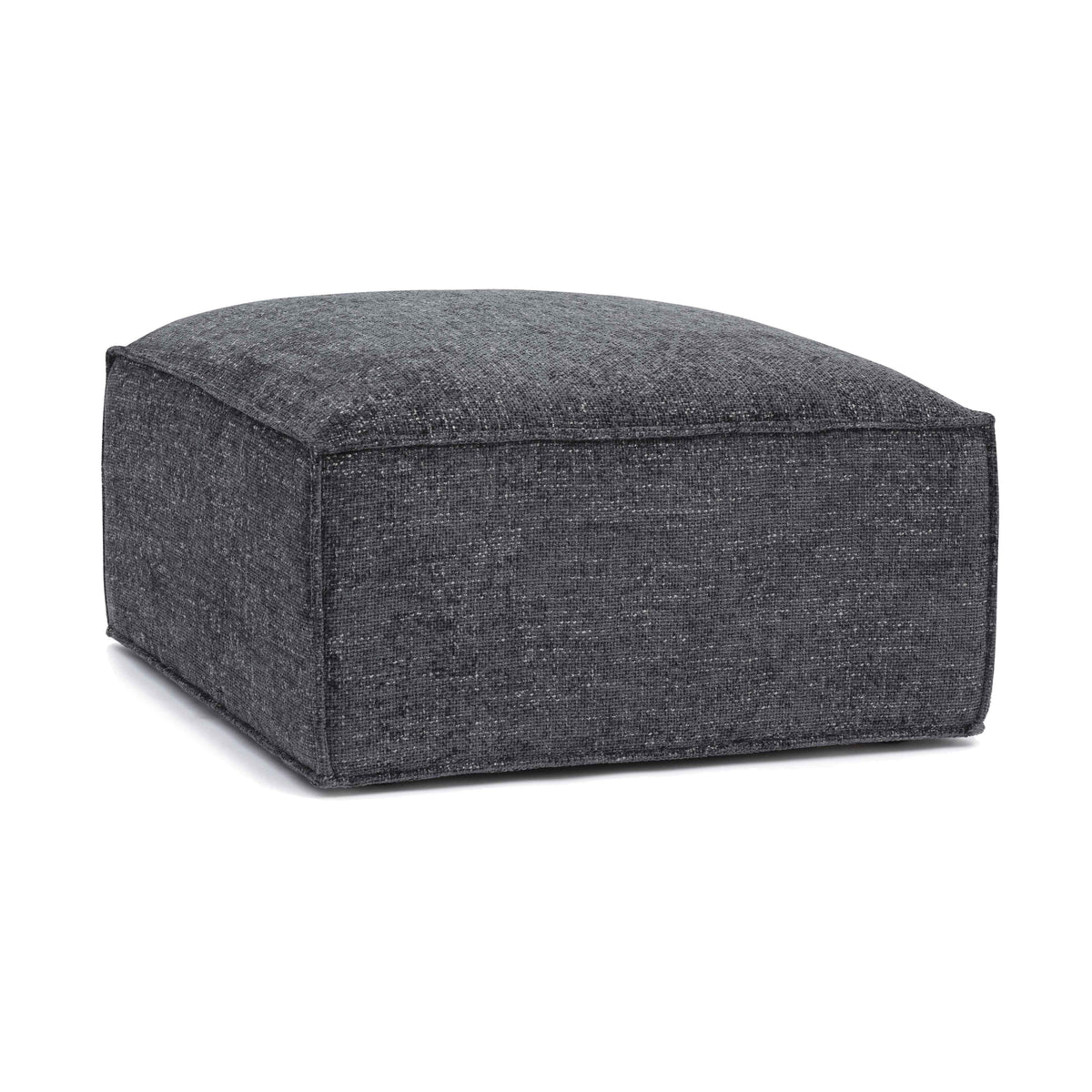 Mindy Charcoal Performance Chenille Basketweave Ottoman by TOV Furniture – photo 3 of 6