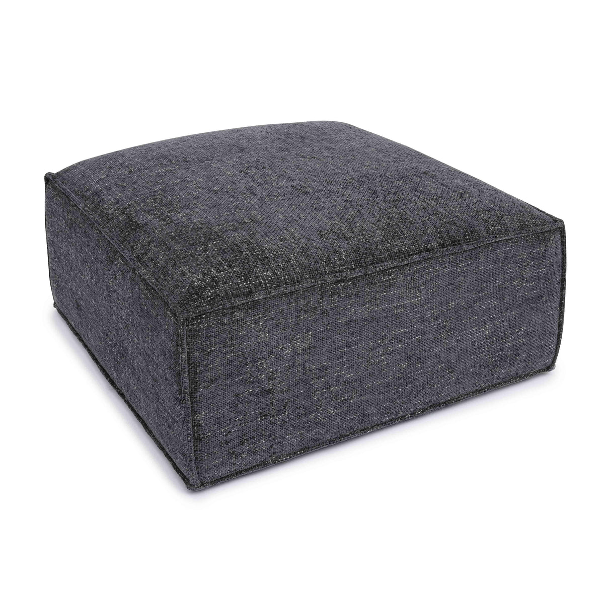 Mindy Charcoal Performance Chenille Basketweave Ottoman by TOV Furniture – photo 4 of 6
