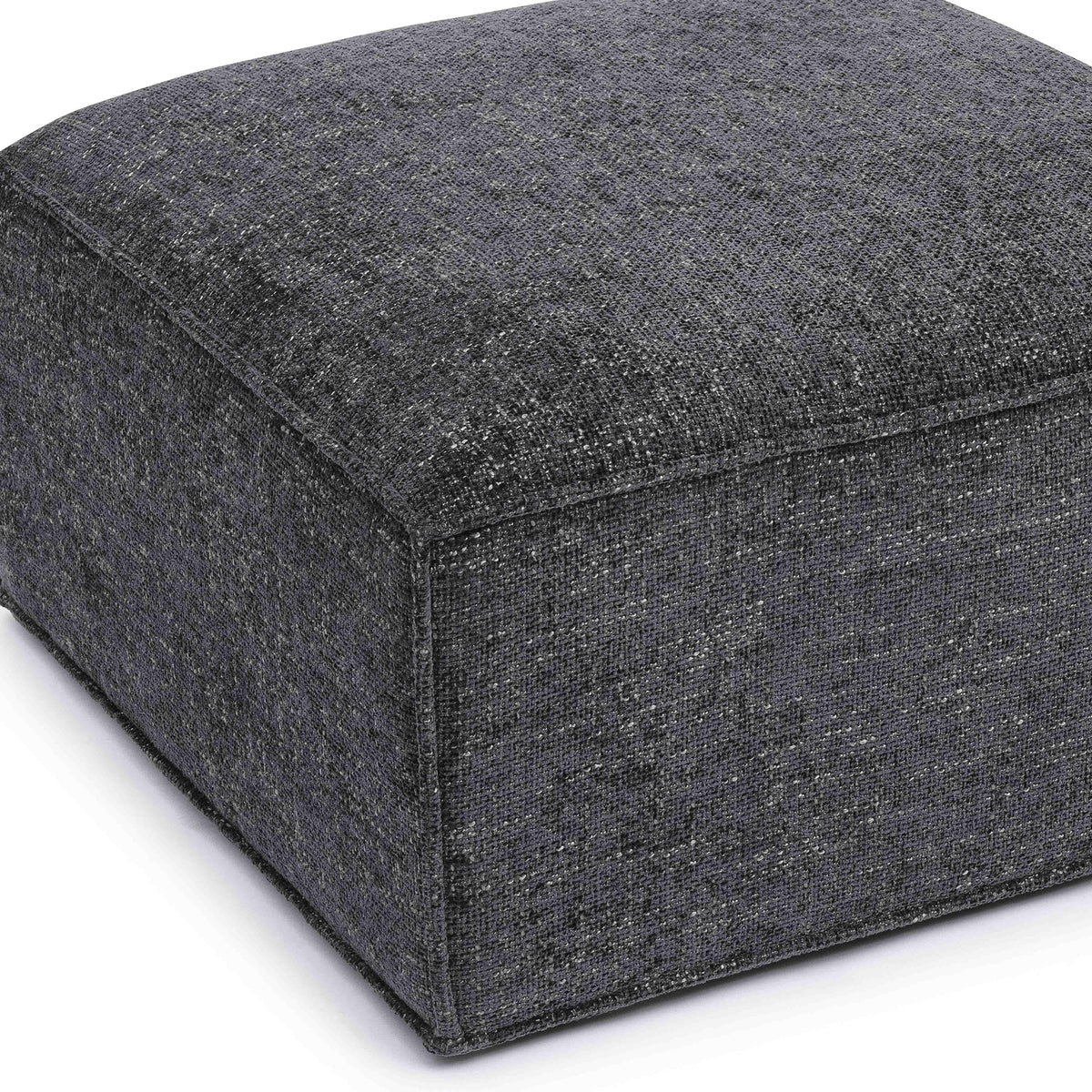 Mindy Charcoal Performance Chenille Basketweave Ottoman by TOV Furniture – photo 5 of 6