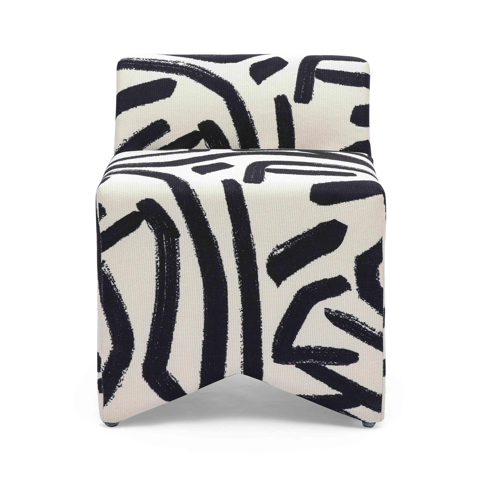 Pippa Black Brushstroke Print Stool by TOV Oc69322