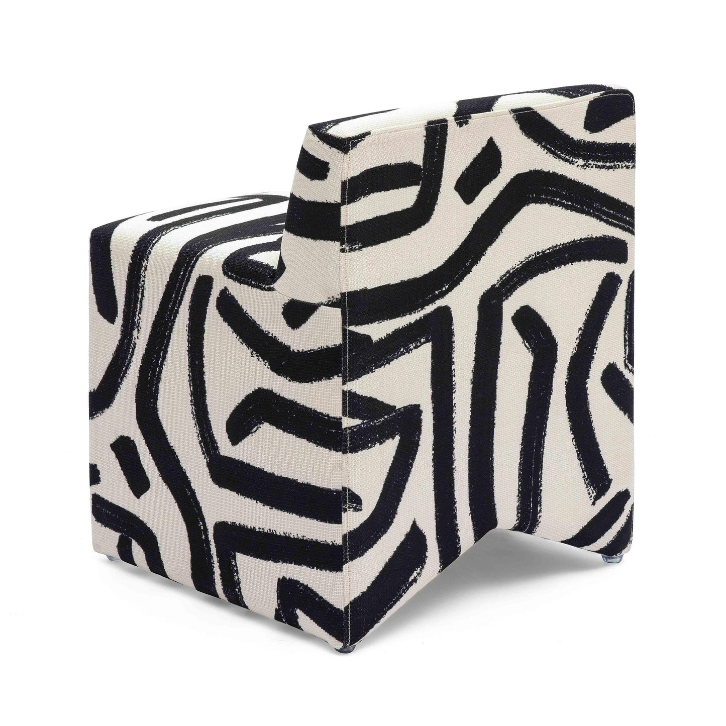 Pippa Black Brushstroke Print Stool by TOV Oc69322
