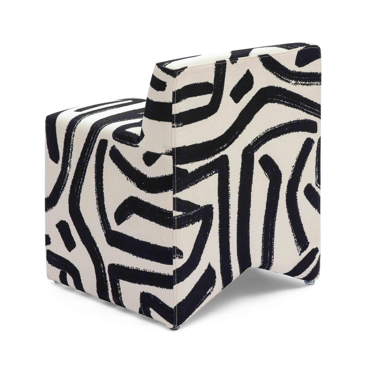 Pippa Black Brushstroke Print Contract Grade Accent Stool by TOV Furniture – photo 4 of 7