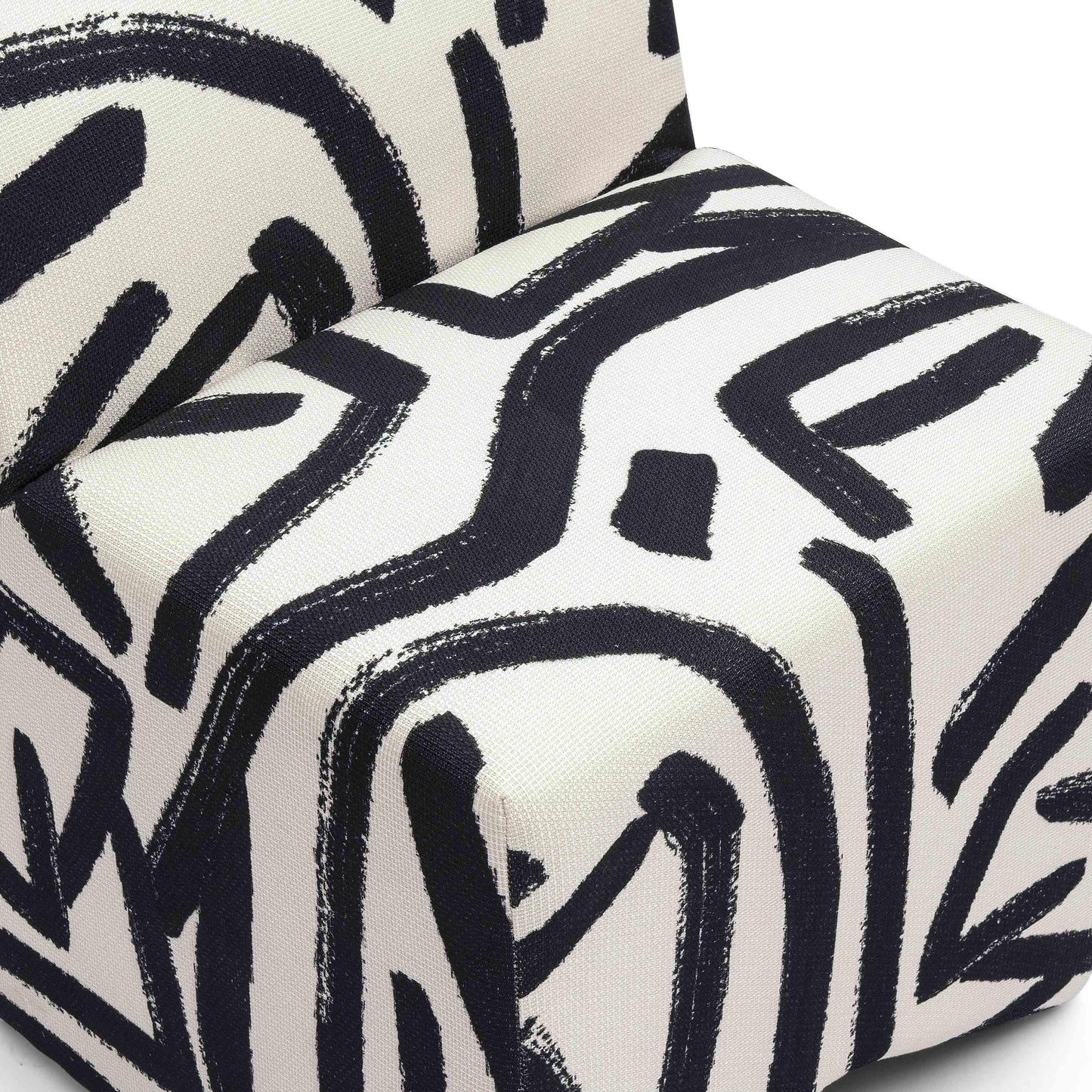 Pippa Black Brushstroke Print Stool by TOV Oc69322