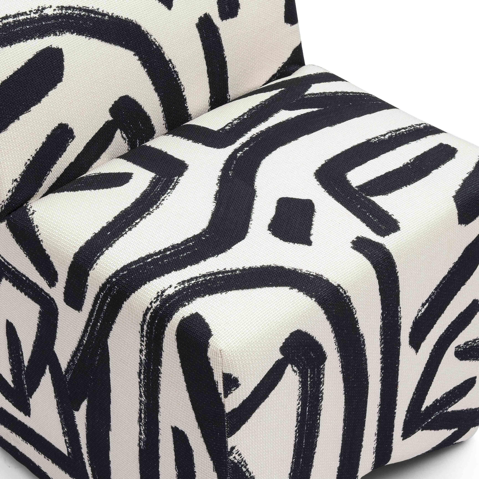 Pippa Black Brushstroke Print Stool by TOV Oc69322