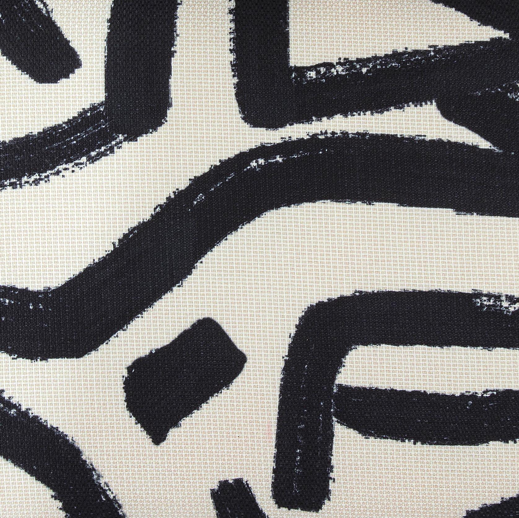 Pippa Black Brushstroke Print Stool by TOV Oc69322