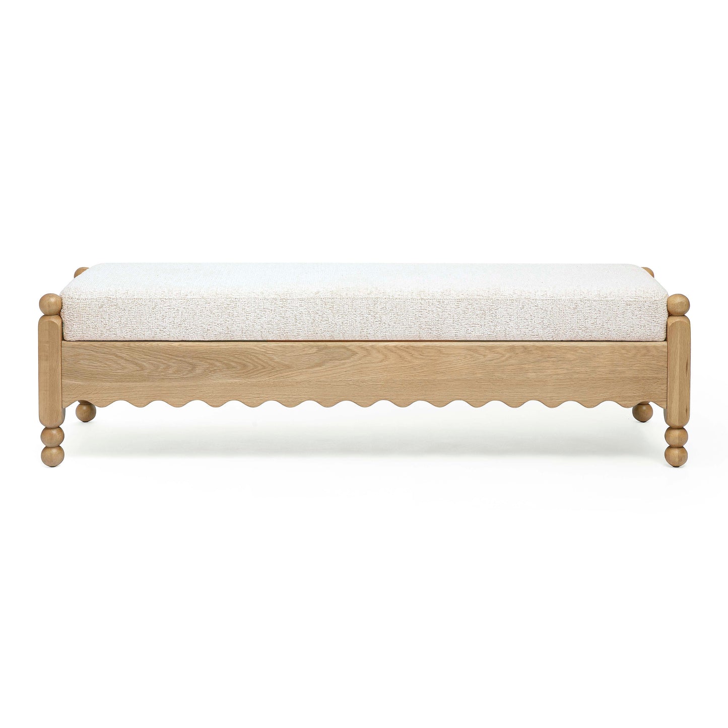 Thelma 56" Cream Performance Basketweave Bench Cream by Tov Furniture
