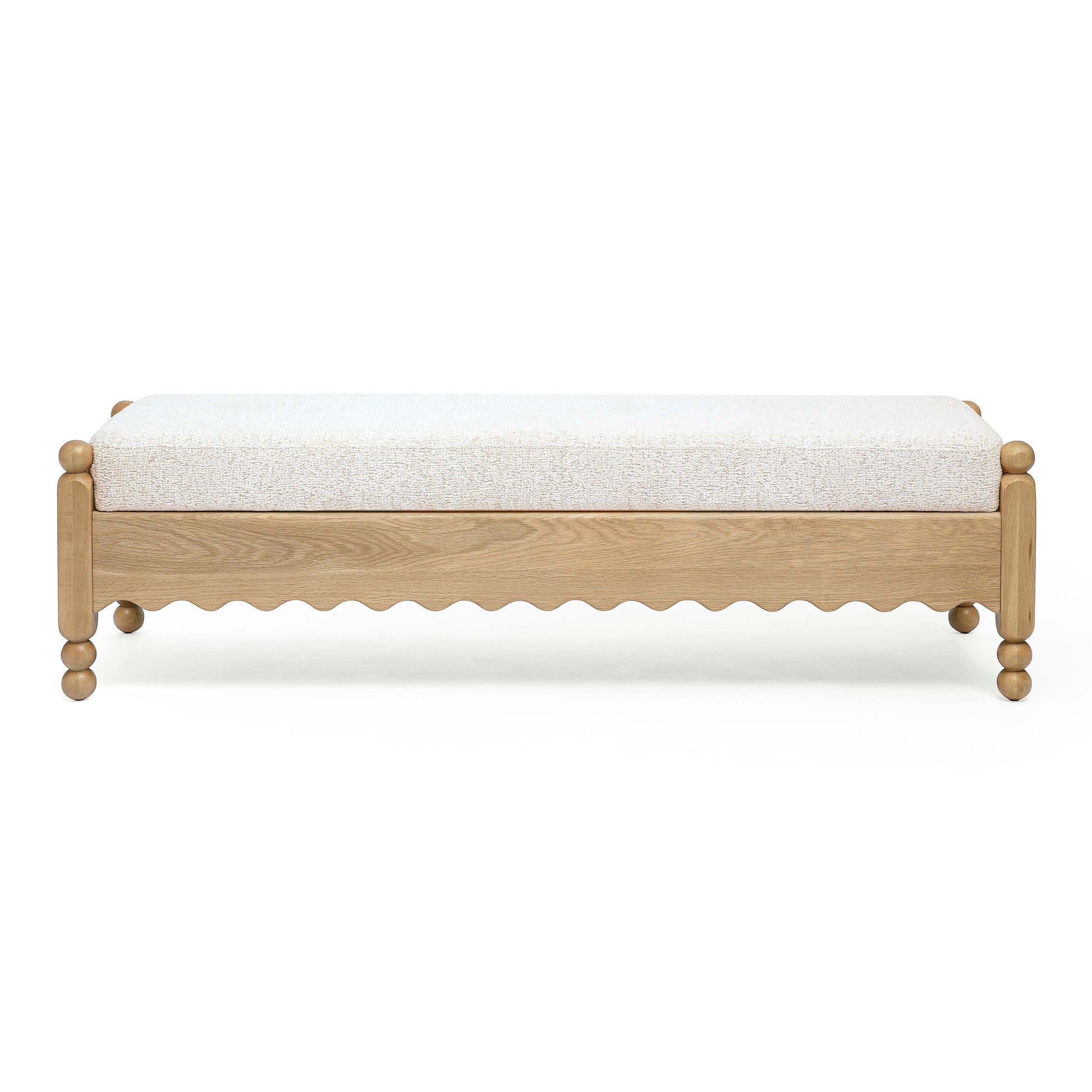 Thelma 56" Cream Performance Basketweave Bench Cream by Tov Furniture