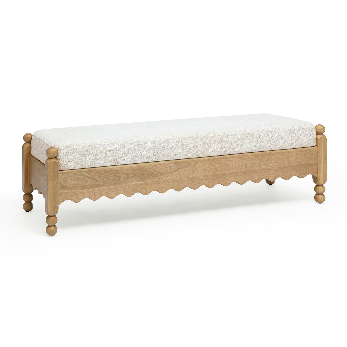 Thelma 56" Cream Performance Basketweave Bench by TOV Furniture – photo 3 of 6