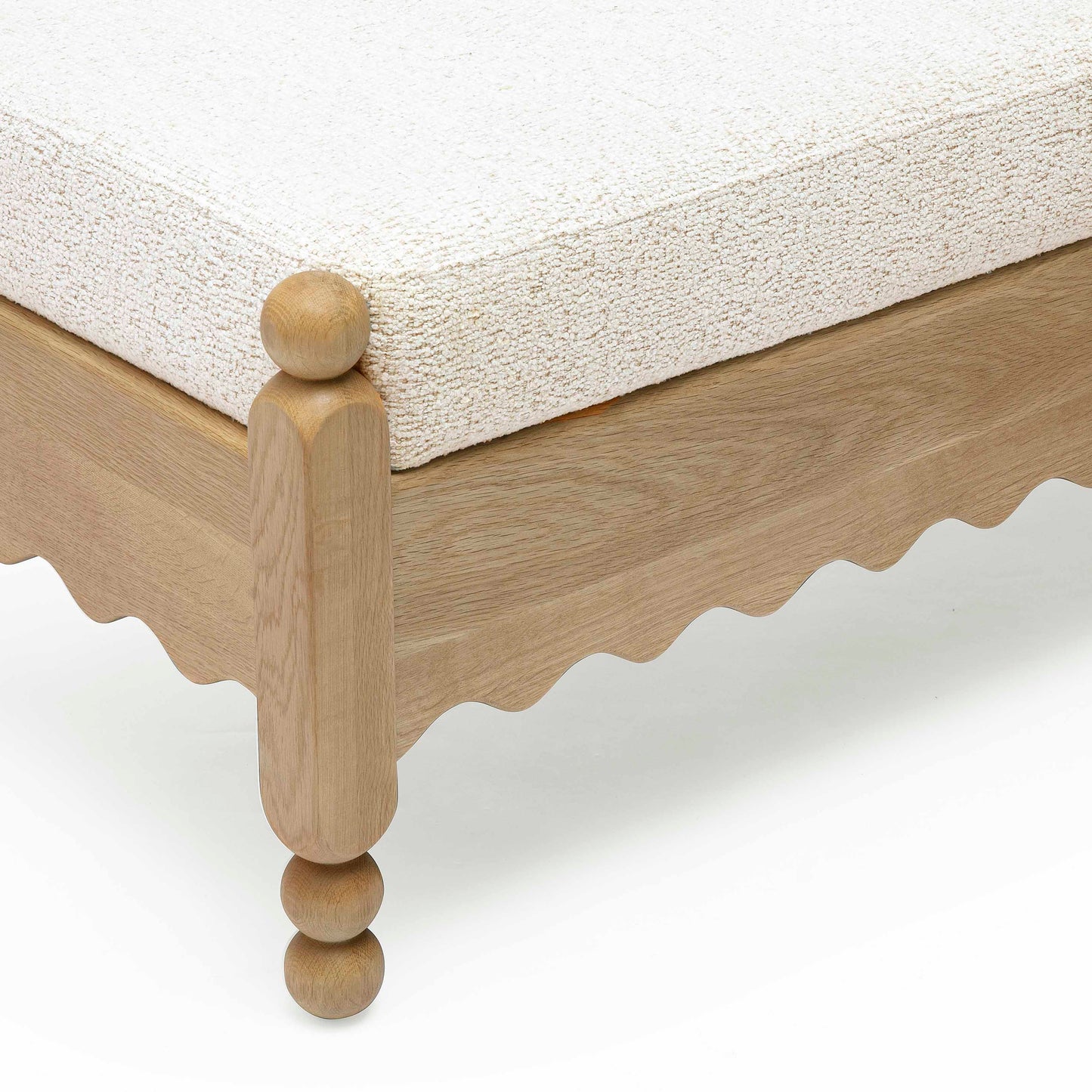 Thelma 56" Cream Performance Basketweave Bench Cream by Tov Furniture