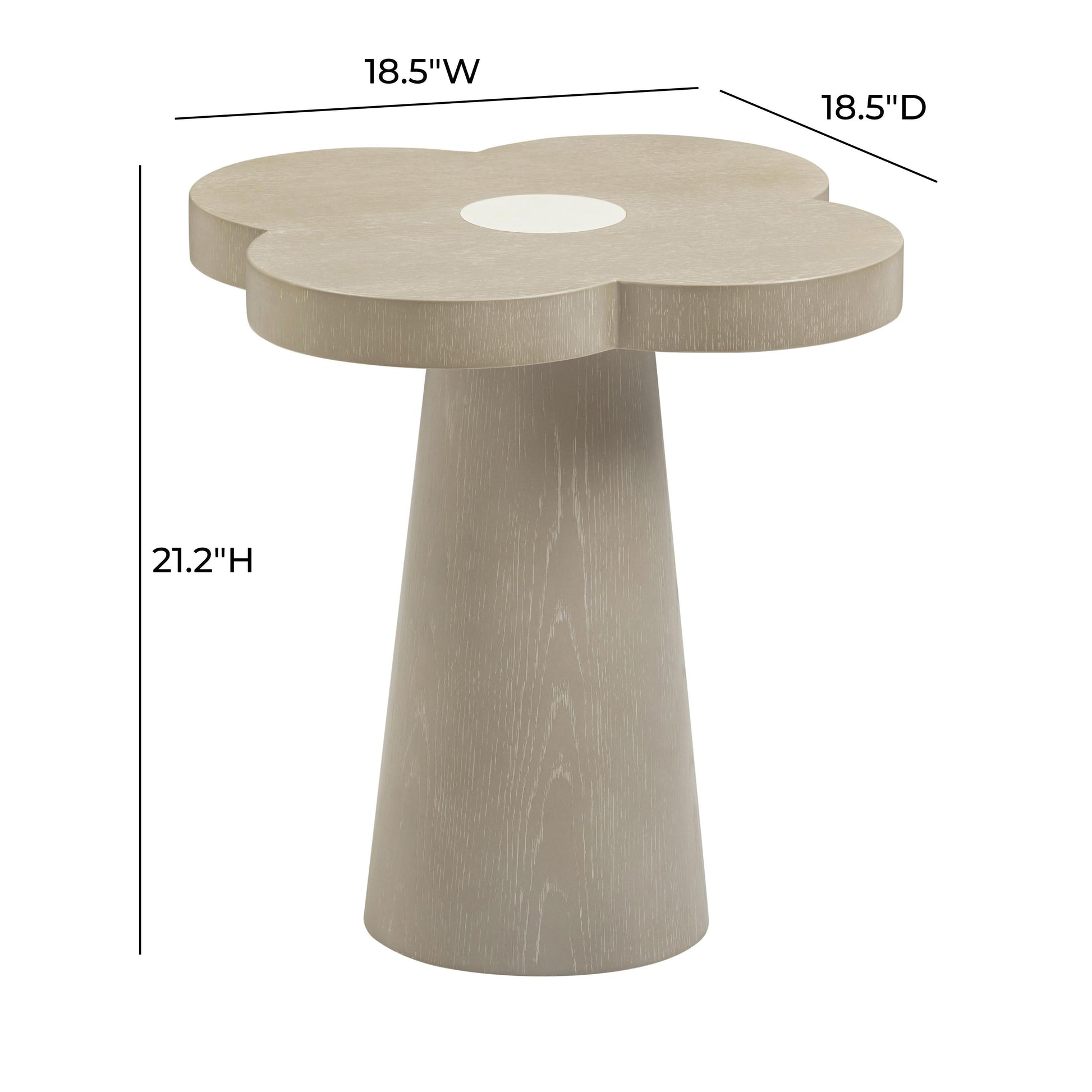 Allium Washed Ash Side Table Brown, Cream, Grey by Tov Furniture