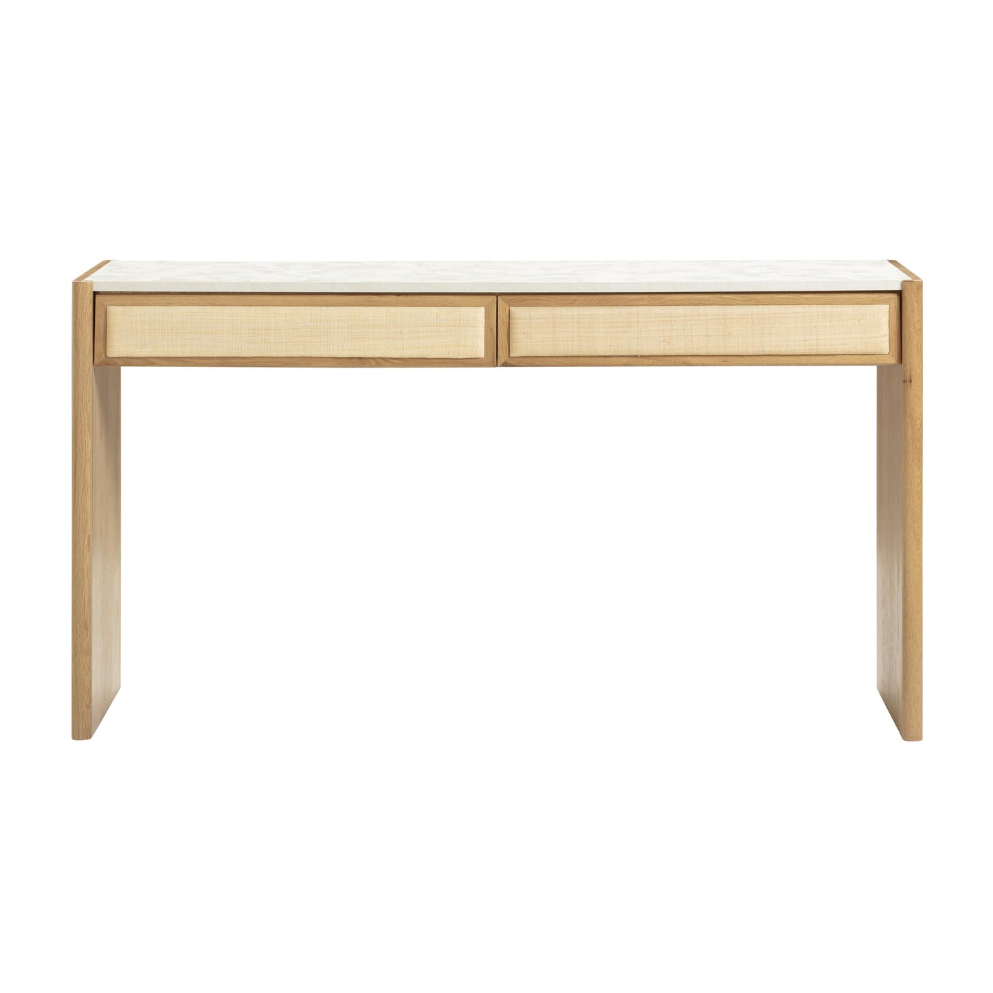 Paige 56 Natural Oak 2 Drawer Console Desk by TOV Oc69353