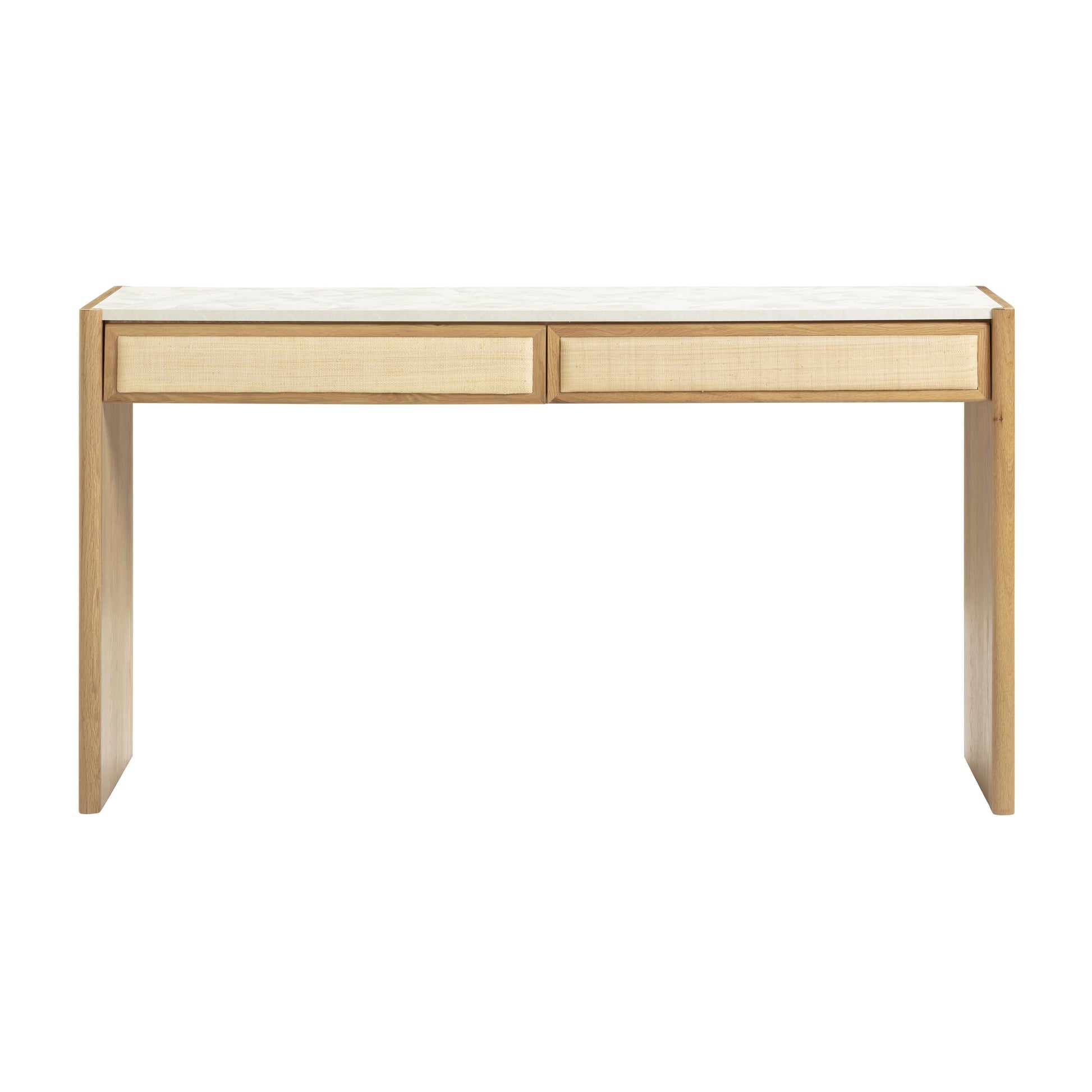 Paige 56 Natural Oak 2 Drawer Console Desk by TOV Oc69353