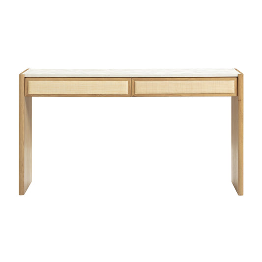 Paige 56 Natural Oak 2 Drawer Console Desk by TOV Oc69353