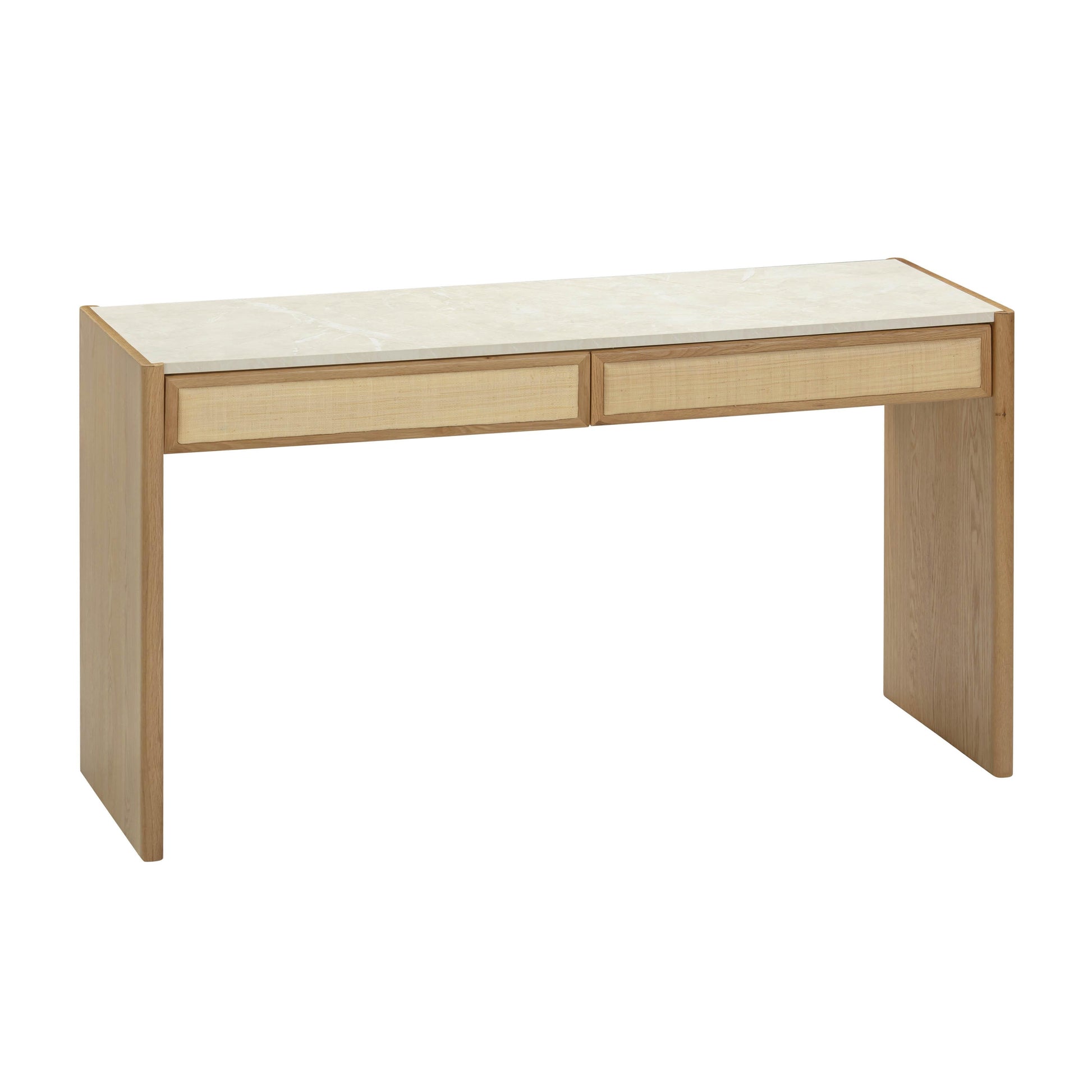 Paige 56" Natural Oak 2-Drawer Console Desk Natural by Tov Furniture