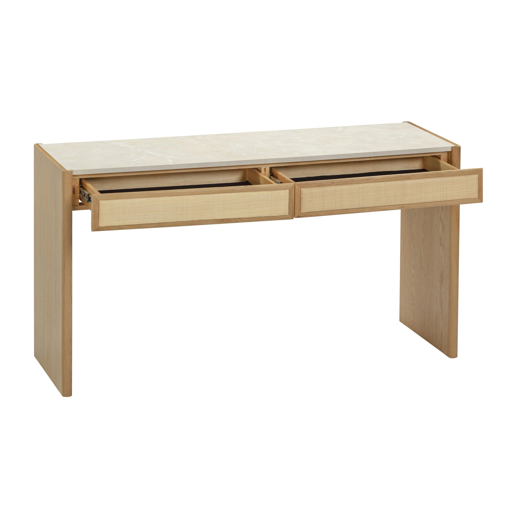 Paige 56 Natural Oak 2 Drawer Console Desk by TOV Oc69353