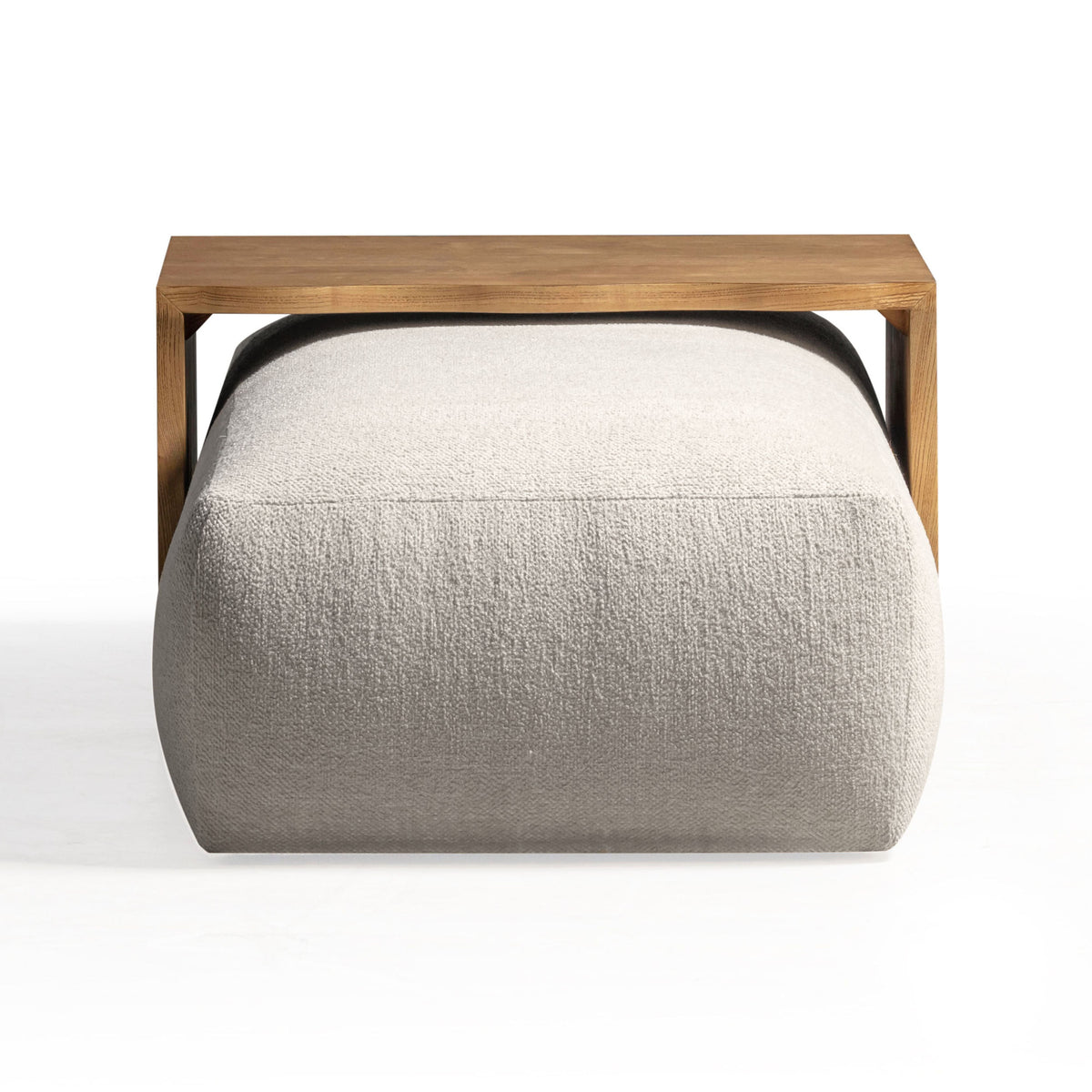 Spencer 54" Cream Performance Basketweave Ottoman with Bridge Table by TOV Furniture – photo 5 of 9