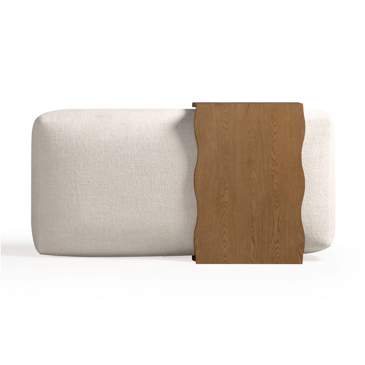 Spencer 54" Cream Performance Basketweave Ottoman with Bridge Table by TOV Furniture – photo 6 of 9