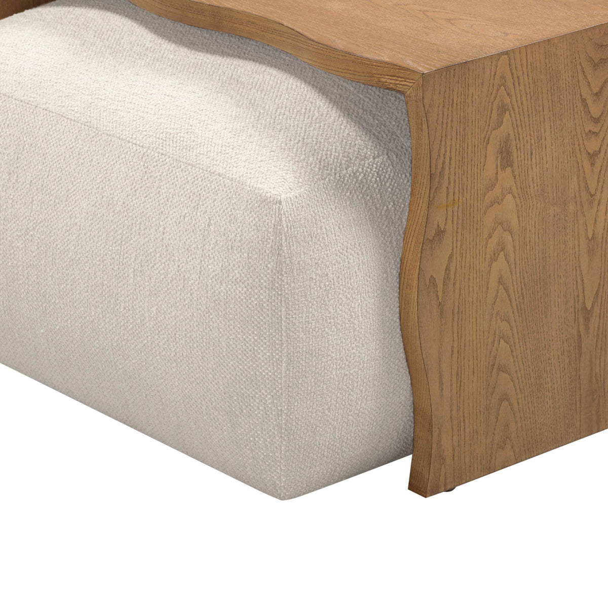 Spencer 54" Cream Performance Basketweave Ottoman with Bridge Table by TOV Furniture – photo 7 of 9