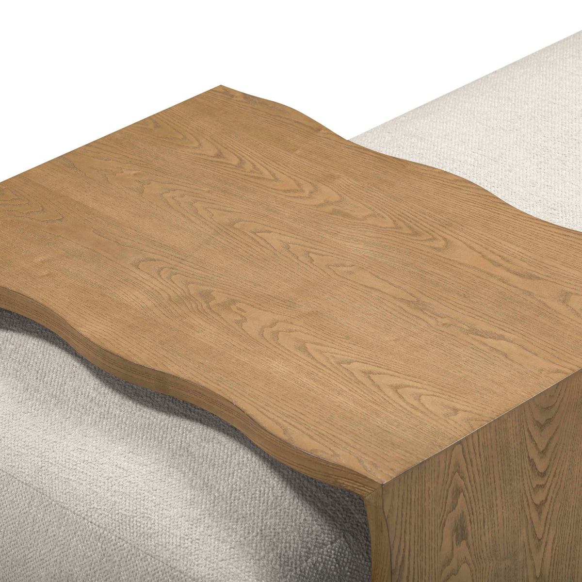 Spencer 54" Cream Performance Basketweave Ottoman with Bridge Table by TOV Furniture – photo 8 of 9