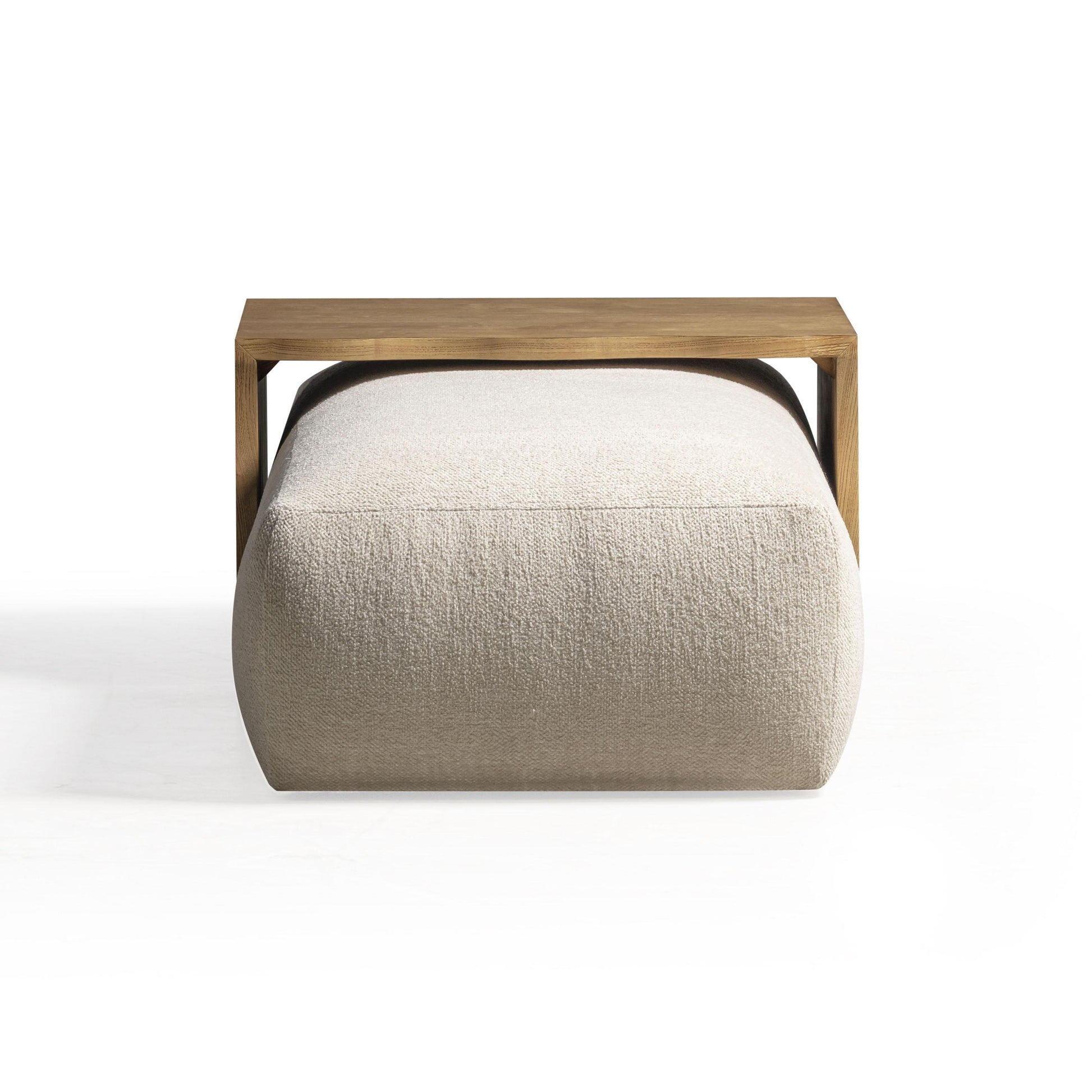 Spencer Performance Basketweave Ottoman With Bridge Table by TOV Oc69358