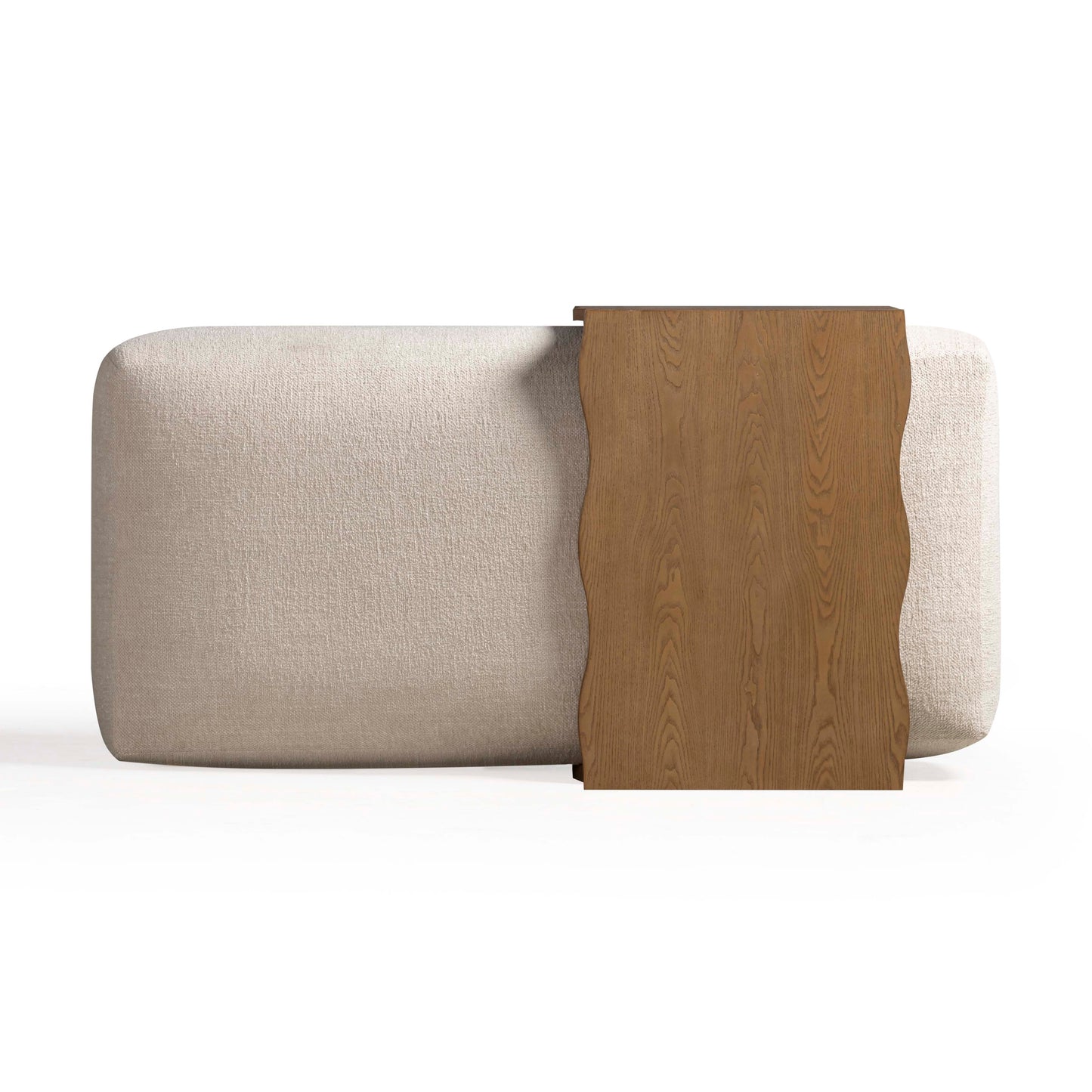 Spencer Performance Basketweave Ottoman With Bridge Table by TOV Oc69358