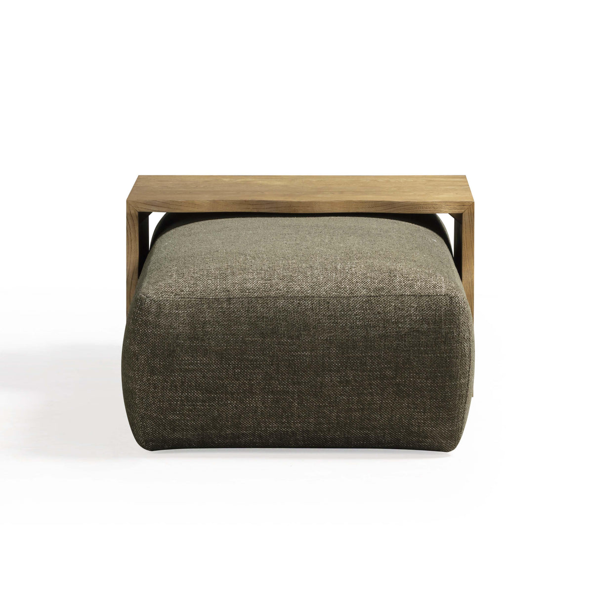 Spencer 54" Olive Green Performance Basketweave Ottoman with Bridge Table by TOV Furniture – photo 5 of 10